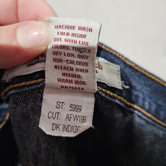 Vintage Y2K Abercrombie and Fitch Lace-Up Boot Cut Jeans Sz 10. - Picture 7 of 8